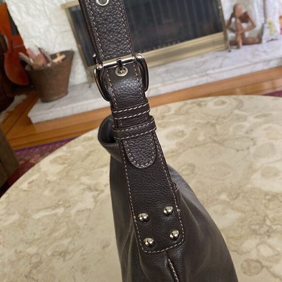 Tignanello Brown Leather Hobo Shoulder Bag - Picture 9 of 14